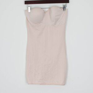 Victorias‎ Secret Womens Strapless Shaping Slip Dress Size 36C Nude Fitted Sexy